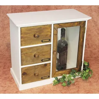 Schrank Minikommode 12019 Küchenschrank Regal 50 cm Shabby Küchenregal Vitrine - Weiß