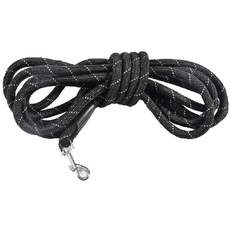 Bobby Walk 5 M – Hundeleine 5 Meter/Stärke 1,5 cm, schlauchförmige Hundeleine, strapazierfähiges Nylon, schwarz