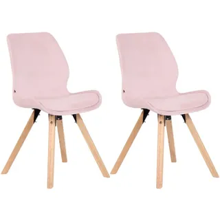 CLP 2er Set Stuhl Luna pink/Samt