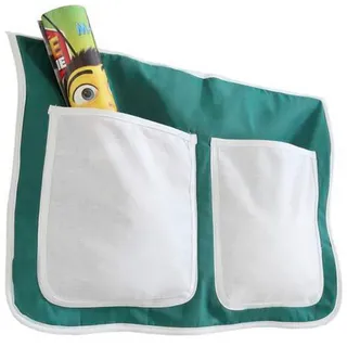 Mid.you Betttasche , Weiß, Dunkelgrün , Textil , Uni , 2 Fächer , 56x32x2 cm , Babymöbel & Kindermöbel, Kinderzimmer & Jugendzimmer, Kinderbettzubehör