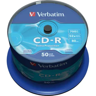 Verbatim CD-R, 700MB/80min, 52x, Spindel 50 x), Optischer Datenträger