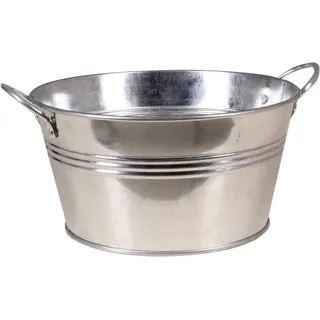 Zink-Wanne mit zwei Henkeln 19,5 cm x 19,5 cm x 10,3 cm Silber