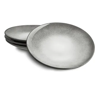 SPRINGLANE Teller 4er-Set - Geschirr Misty Cliff, Grau, Steingut Tafelservice