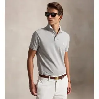 Polo Ralph Lauren für Herren. 710680784529 Das ikonische graue Piqué-Poloshirt (L), Lässig, Baumwolle, Kurzarm