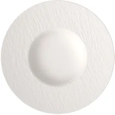 Villeroy und Boch Manufacture Rock Blanc Pastateller, 29 cm, Premium Porzellan, Weiß