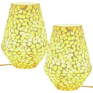 Marrakesch Orient & Mediterran Interior Boho Deko Tischlampe Gelb 2 St.