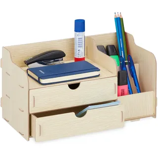 Relaxdays Schreibtisch Organizer MDF, hellbraun