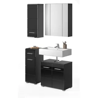 inn.furn Leon 4-tlg. Schwarz Hochglanz