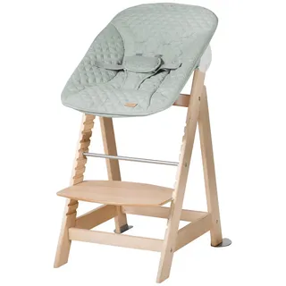 Roba Hochstuhl , Naturfarben, Pastellgrün , Textil, Holzwerkstoff , Schichtholz , 46x94x66.5 cm , Fußstütze verstellbar, Sitzfläche verstellbar, in Liegefläche verstellbar, Bezug abnehmbar, 5-Punkt-Gurt , Babymöbel & Kindermöbel, Babyzimmer, Hochstühle