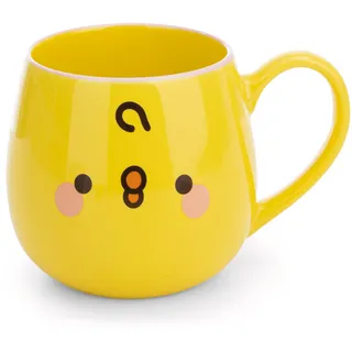 Tasse Piu Piu 400ml 8x9cm mit Banderole - gelb - Hochwertige Porzellan-Tasse, liebevoll gestaltet, niedliches Accessoire für Küche, Büro & Zuhause – süßes Geschenk für Lieblingsmenschen | 62797