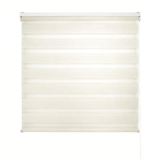 Blindecor Lira doppelrollo - duo rollo tag und nacht Leinen Cremefarben - 130 x 180 cm (Breite x Länge) | Stoffgröße 127 x 175 cm | Fensterrollo zebra