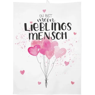 SHEEPWORLD GRUSS & CO 47104 Geschirrtuch Herzchen, Baumwolle, 60 cm x 45 cm, Rosa