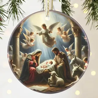 Krippenornamente, Krippe Anhänger, Jesus Ornament, Acryl Weihnachtskrippe Ornament, Weihnachten Jesus Krippen Ornamente, Weihnachts Krippe Hängedeko, Weihnachtsschmuck