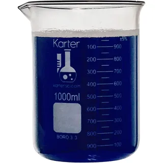 1000 ml Becher, niedrige Form, Griffin, Boro. 3,3 Glas, doppelte Skala, abgestuft, Karter Scientific 213D27 (einzeln)