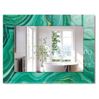 Abstrakte grüne Textur – Rechteckiger Spiegel mit Druck 80x60 cm – Modern - Dekorativ für die Wand