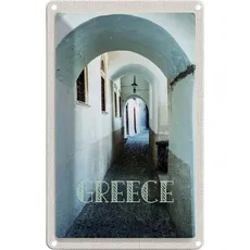 Blechschild 20x30 cm - Greece Griechenland Durchgang Gebäude