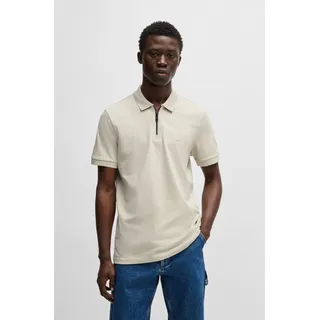 BOSS ORANGE Poloshirt »Passerzip« mit Polokragen, beige