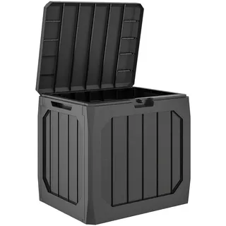 Outsunny Gartenbox 121 Liter aus Kunststoff Wasserdicht Kissenbox mit Griffmulden , Schwarz , 45x53x56 cm , Gartenzubehör, Kissenboxen