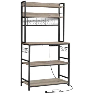 Hansiro Küchenregal Zagreb , Schwarz , Holzwerkstoff , 80x170x40 cm , Küchen, Küchenmöbel