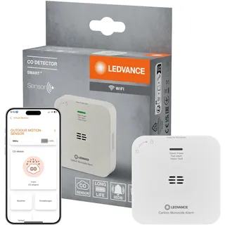 LEDVANCE SMART+ Kohlenmonoxidmelder mit WiFi-Technologie, zertifiziert nach EN 50291, weiß, Kunststoff