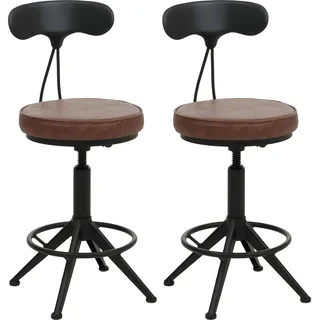 MCW Barhocker O84 2er-Set drehbar höhenverstellbar Braun