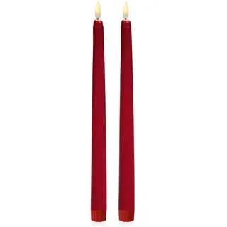 Taper Dinner Kerzen LED Flackernde Flamme Packung Mit 2 - Rot