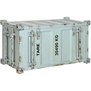 Home ESPRIT Truhe Türkis Metall Vintage 89 x 41,5 x 45,5 cm