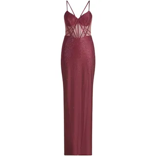 Abendkleid VERA MONT "Abendkleid im Glitzer-Look", Damen, Gr. 30, EURO, rot (sweet bloom), Obermaterial: 81% Polyamid PA. 19% Elasthan EL., Kleider Abendkleid