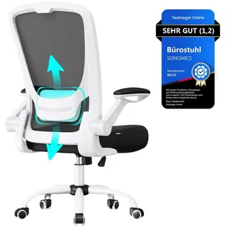 Songmics Drehstuhl Mesh Schwarz-Weiß