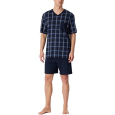 Bild von Herren Schlafanzug kurz V-Ausschnitt-Nightwear Set Pyjamaset, Nachtblau_181161, 54