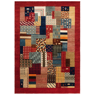 Wollteppich OTTO HOME "Felia" Gr. 3, bunt (rot, multi), B:130cm H:12mm L:190cm, Wolle, Teppiche, Wollteppich, reine Wolle, handgewebt, mit Bordüre