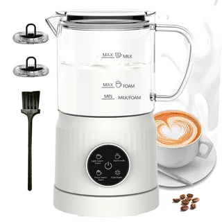 casimhu Milchaufschäumer 4 in 1 Weiß