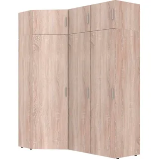 WIMEX Schranksystem »Münster« braun (eiche sägerau nachbildung), H:225cm T:54cm, Spanplatte, Schränke, Schranksystem, Mehrzweckschrank,