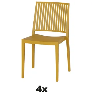 Siena Garden Stapelstuhl-Set Lane 4-teilig Mustard