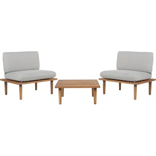 Beliani Lounge Set 3-tlg. Hellbraun/Grau