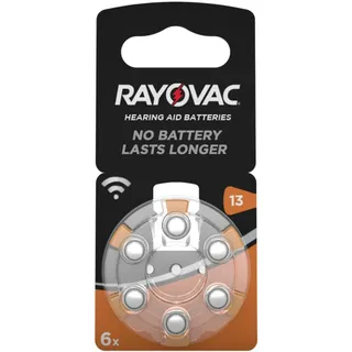 Rayovac Hörgerätebatterien Typ 13/PR48/1.45V/4606/Retail Zink-Luft orange 6 St.