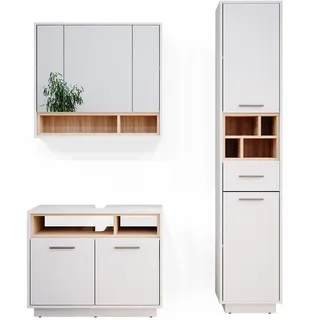 Vicco Badmöbel-Set Beatrice 3 Teile, mit Hochschrank