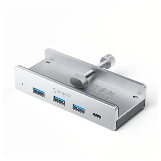 ORICO Mh4Pc Hub Mit Klemmhalterung Usb-C / 3x Usb-A 3.0 + 1x Usb-C 3.0 - Silber - Silber