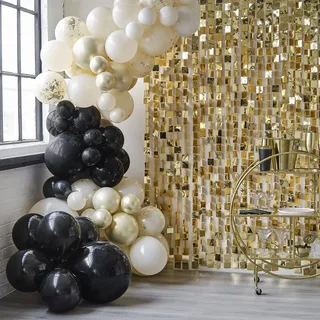 Ginger Ray Black, Nude and Champagne Gold Balloon Arch Kit - Party, Wedding, Anniversary, Retirement, Graduation Decorations, New Year - 75 pcs