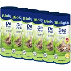 Biokat's Deo Pearls Spring - Streuzusatz mit Duft für Frische und feste Klumpen in der Katzentoilette - 6 Dosen (6 x 700 g)