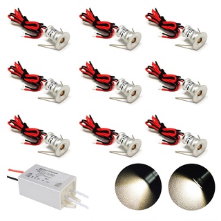 Haixin Kleine LED-Scheinwerfer 9PCS 12V 1W vertieftes Deckenlicht für Küche, Treppe, Schrank, Flur, DIY Beleuchtung Warmes weißes kaltes weißes Schaukasten-Lichtkabinett Downlight IP65