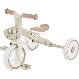 GLOBBER LEARNING TRIKE 2in1 PLUS ECO – Dreirad und Laufrad für Kinder, 8/7 Zoll, TPR-Sattel höhenverstellbar, taupe - Braun