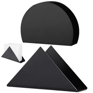 Serviettenhalter Schwarz 2 Stück, Serviettenständer Edelstahl, Freistehend Napkin Holder, Tischplatte Servietten Halter für Küchenarbeitsplatten, Esszimmer, Picknicks