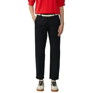 s.Oliver Chinohose S.OLIVER, Damen, Gr. 42, N-Gr, schwarz, Web, Obermaterial: 98% Baumwolle, 2% Elasthan, unifarben, lang, Hosen Chinohose, mit Gürtel