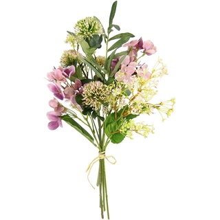 Kunstblumen Allium und Hortensie gebunden zum Strauß Künstliche Blumen Blumenstrauß Bouquet Deko Zweig Seidenblume Blumendeko Blütenzweig Hochzeit Floristik Blumenarrangements Kunstblumenstrauß