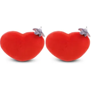 NICI Kissen Love Elefant herzförmig 42x27cm mit Kuscheltier Elefant 12cm rot - Flauschiges Kuscheltierkissen für Jungen, Mädchen, Babys und Kuscheltierliebhaber; ideal für Zuhause oder Kindergarten