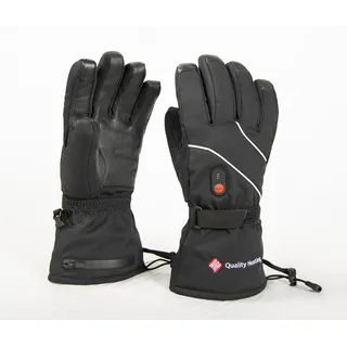 Heizhandschuhe - Schwarz - 3 Wärmestufen, komfortables Leder - Schwarz