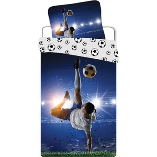 Bettwäsche Fußball Spieler 135 x 200 cm, 100 % Baumwolle