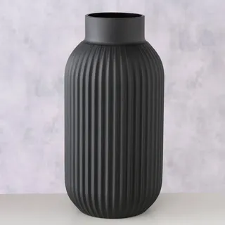 Boltze Vase Nordika (Gefäß in Schwarz, Matt, aus lackiertem Glas, 15 x 15 x 30 cm Blumenvase) 2026912