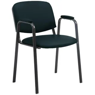 CLP Besucherstuhl Lederlook schwarz , Schwarz , Metall , 53x79x55 cm , Büromöbel, Bürostühle, Besucherstühle